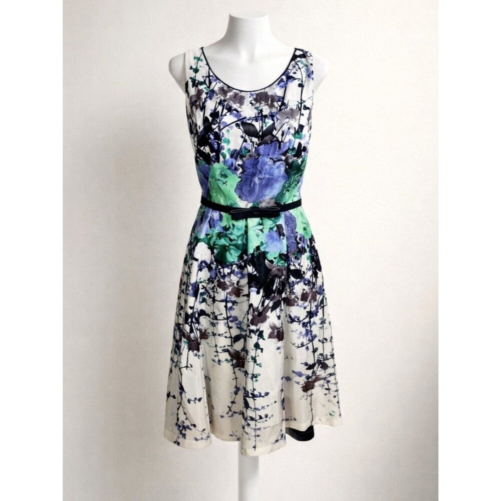 DB Established 1962 Floral Fit & Flare Midi Dress w/ Belt Size 8 EUC